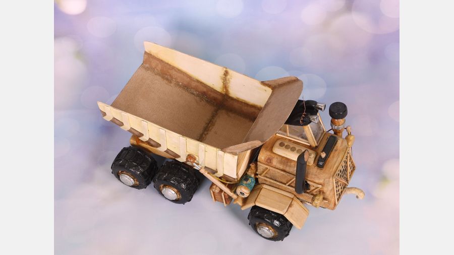 Constrution Truck - Rustic Toy collectable vintage Wood Handmade