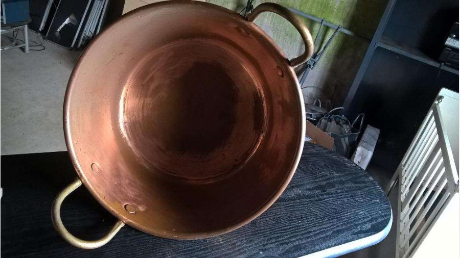 Antique Portuguese Copper Braising Jam Pan Stunning 46cm Large Heavy from 50´s